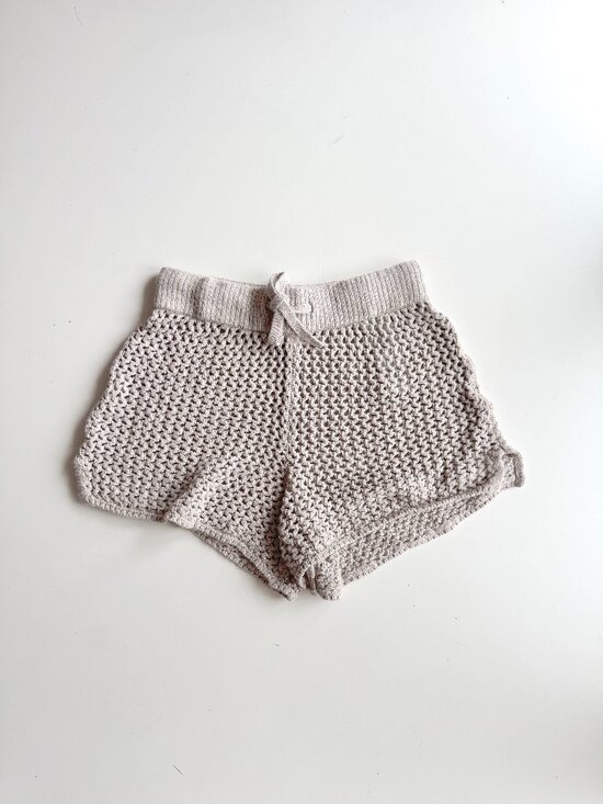 Abercrombie & Fitch Other - ABERCROMBIE & FITCH Taupe Cotton Blend Crochet Open Knit Cover-Up Shorts, Size M
